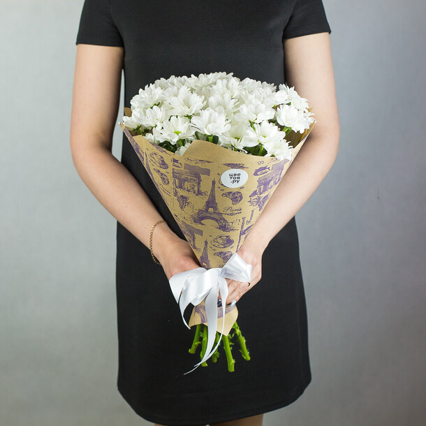 Букет гранада из хризантем, артикул F1306846 - 2650 рублей, доставка по городу. Flawery - доставка цветов