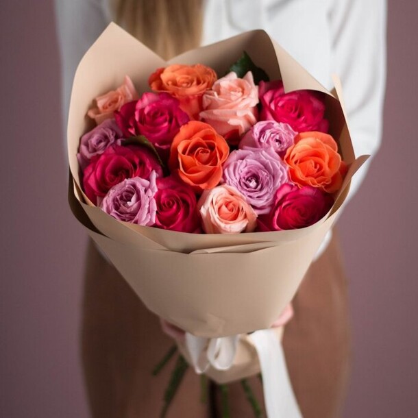 15 роз микс, артикул F75195 - 2670 рублей, доставка по городу. Flawery - доставка цветов