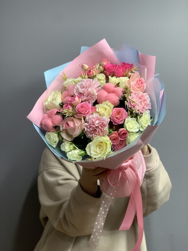 Букет «мозайка», артикул F35248 - 5000 рублей, доставка по городу. Flawery - доставка цветов