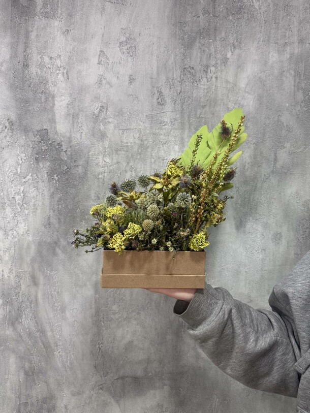 Сухоцветная композиция летние  поля, артикул F1476983 - 3580 рублей, доставка по городу. Flawery - доставка цветов