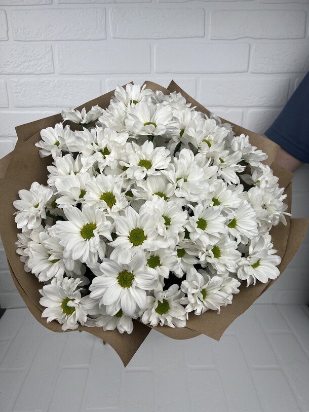 Монобукет из 11 кустовых хризантем, артикул F1428109 - 3800 рублей, доставка по городу. Flawery - доставка цветов