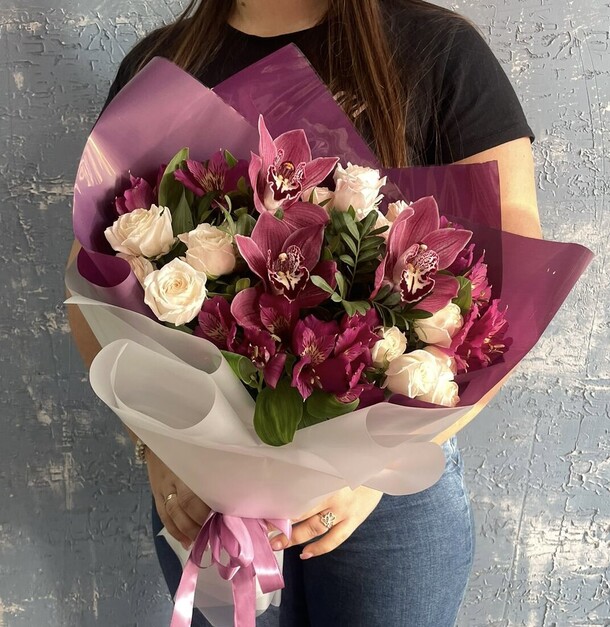 Фиолетовый «дикая орхидея», артикул F1246869 - 4850 рублей, доставка по городу. Flawery - доставка цветов