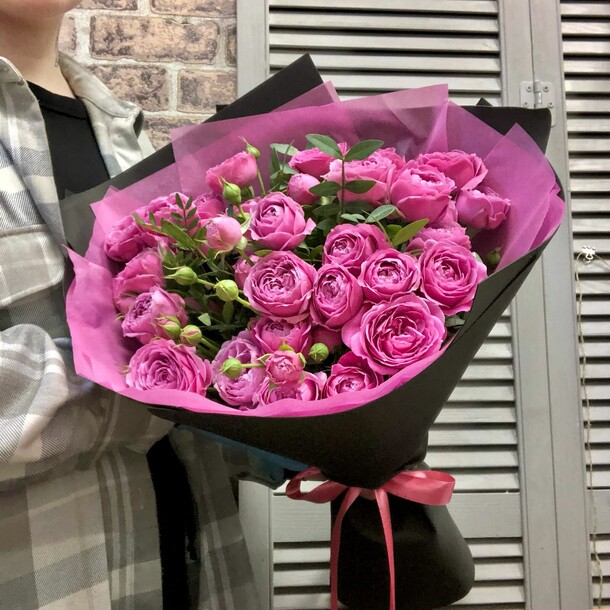 Пионовидные мисти баблс в моно, артикул F1405566 - 9550 рублей, доставка по городу. Flawery - доставка цветов