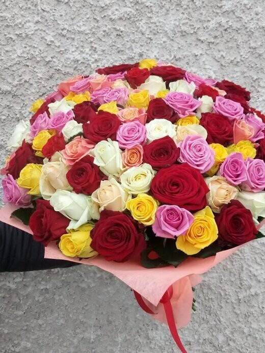 Розы микс, артикул F1085089 - 25190 рублей, доставка по городу. Flawery - доставка цветов