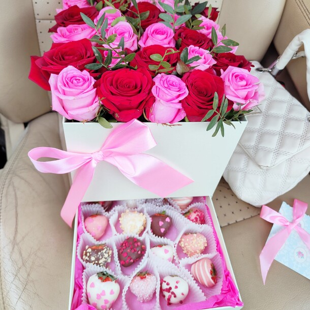 Цветы с сюрпризом, артикул F1152377 - 8690 рублей, доставка по городу. Flawery - доставка цветов