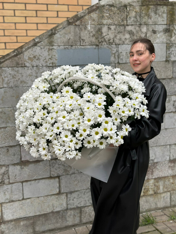 Корзина c ромашками, артикул F1419136 - 24000 рублей, доставка по городу. Flawery - доставка цветов