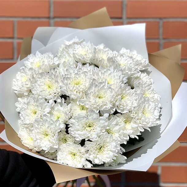 Букет хризантем, артикул F1123358 - 3950 рублей, доставка по городу. Flawery - доставка цветов