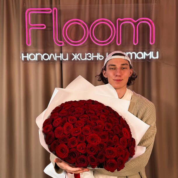 101 ароматная роза 60см, артикул F1285478 - 26780 рублей, доставка по городу. Flawery - доставка цветов