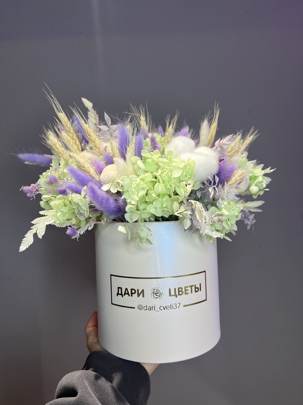 Сухоцветы в коробочке, артикул F1371341 - 7370 рублей, доставка по городу. Flawery - доставка цветов