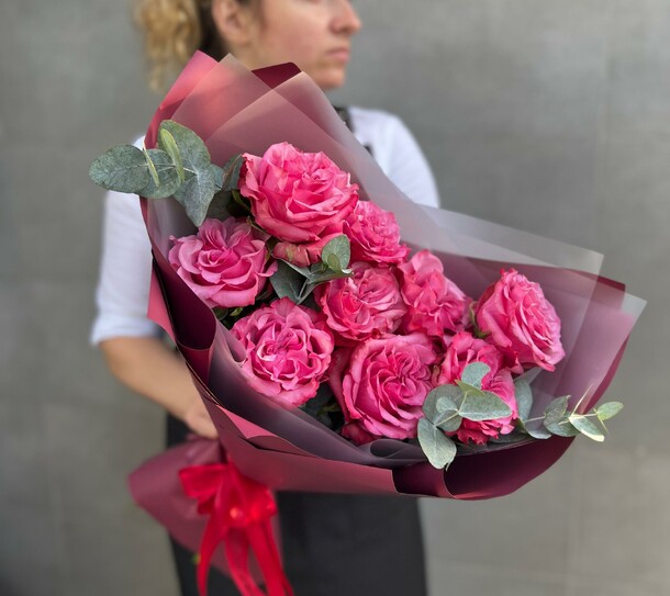 Букет пионовидных роз "канти блю", артикул F1217029 - 4800 рублей, доставка по городу. Flawery - доставка цветов