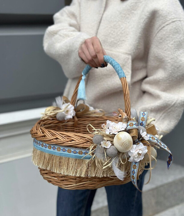 Пасхальная корзина, артикул F1182731 - 15000 рублей, доставка по городу. Flawery - доставка цветов