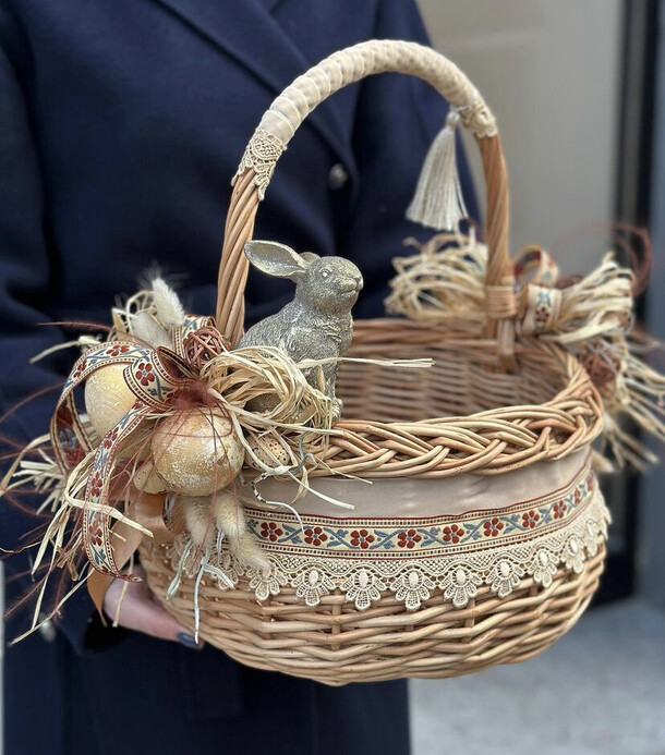 Пасхальная корзина, артикул F1182736 - 15000 рублей, доставка по городу. Flawery - доставка цветов