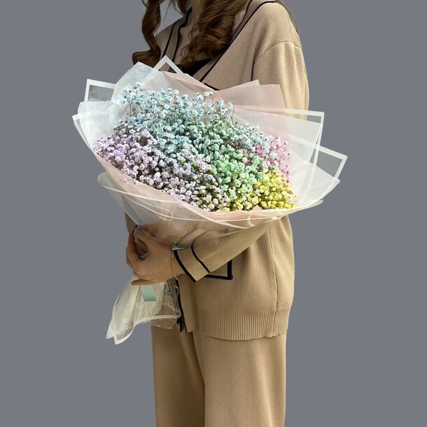 Букет из разноцветной гипсофилы, артикул F1248971 - 3190 рублей, доставка по городу. Flawery - доставка цветов