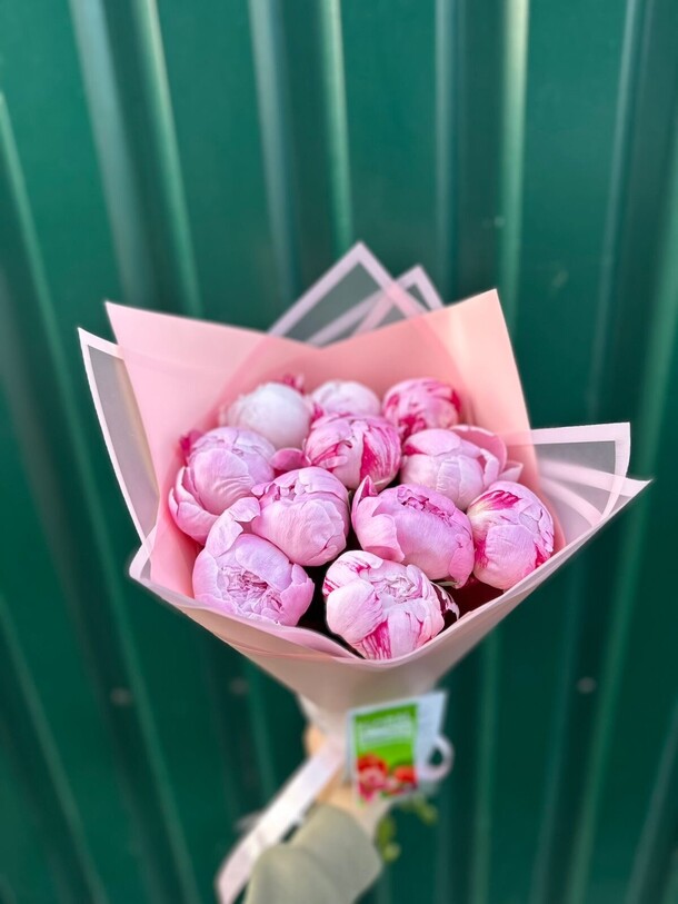 Пионы розовые 9шт сара бернар, артикул F1328029 - 13223 рублей, доставка по городу. Flawery - доставка цветов