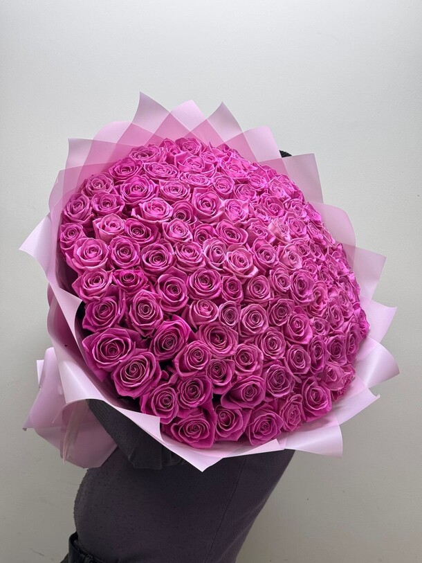 101 розовая роза аква, артикул F1348037 - 23650 рублей, доставка по городу. Flawery - доставка цветов