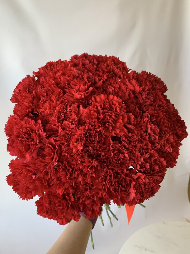 Букет из 25 красных гвоздик, артикул F1283438 - 4990 рублей, доставка по городу. Flawery - доставка цветов