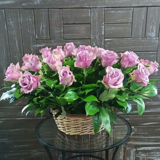 Корзина "сиреневый туман", артикул F92049 - 8821 рублей, доставка по городу. Flawery - доставка цветов