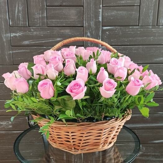 Корзина "розовое чудо", артикул F92608 - 11953 рублей, доставка по городу. Flawery - доставка цветов