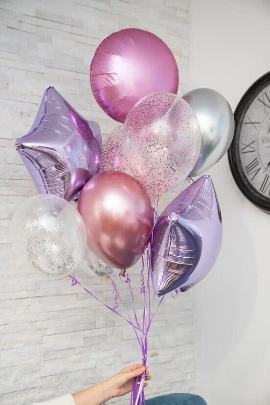 Набор из 11 шаров "сияние", артикул F1192914 - 2850 рублей, доставка по городу. Flawery - доставка цветов