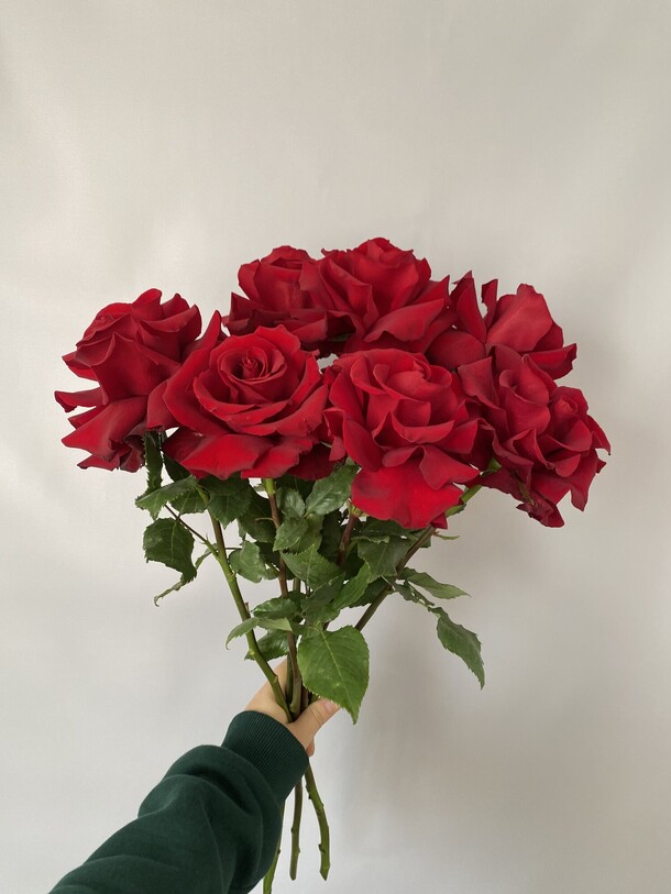 Букет красных французских роз, артикул F1214617 - 3981 рублей, доставка по городу. Flawery - доставка цветов
