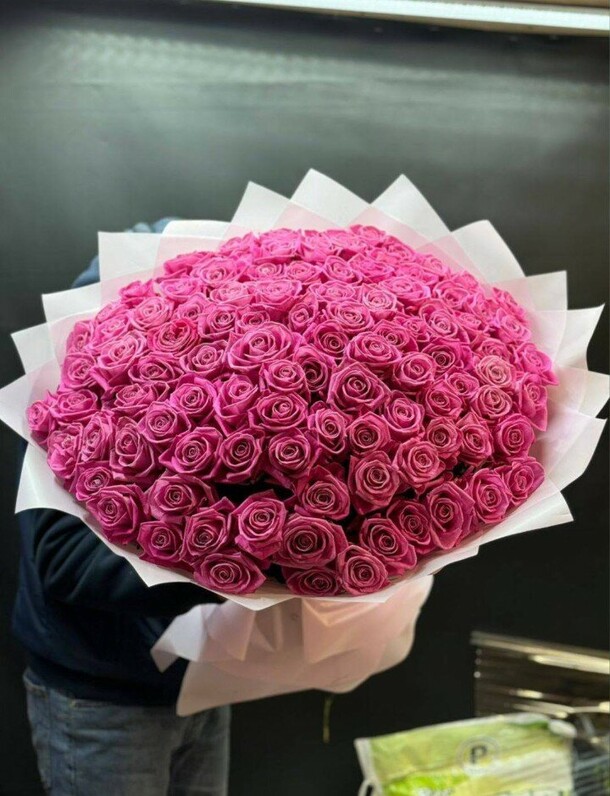 101 розовая роза, артикул F1245904 - 26497 рублей, доставка по городу. Flawery - доставка цветов