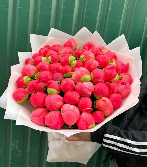 Букет из 51 пиона ❤️, артикул F1281040 - 59428 рублей, доставка по городу. Flawery - доставка цветов