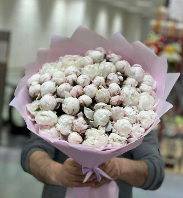 101 розовый пион ❤️, артикул F1282515 - 99275 рублей, доставка по городу. Flawery - доставка цветов