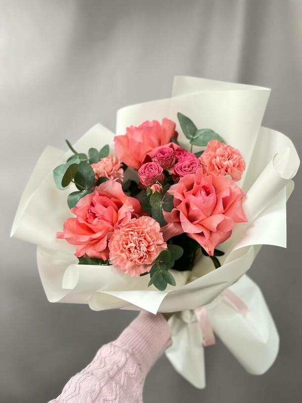 Букет "розовая сказка", артикул F1420615 - 3618 рублей, доставка по городу. Flawery - доставка цветов