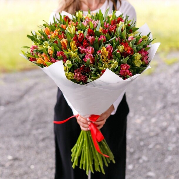 45 альстромерий микс, артикул F77505 - 11536 рублей, доставка по городу. Flawery - доставка цветов