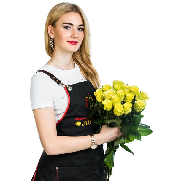 15 лимонных роз, артикул F79158 - 5123 рублей, доставка по городу. Flawery - доставка цветов