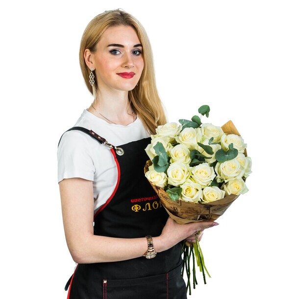 Букет из 15 белых роз, артикул F79180 - 6109 рублей, доставка по городу. Flawery - доставка цветов