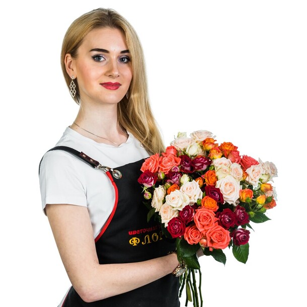 25 кустовых роз микс, артикул F79898 - 13912 рублей, доставка по городу. Flawery - доставка цветов