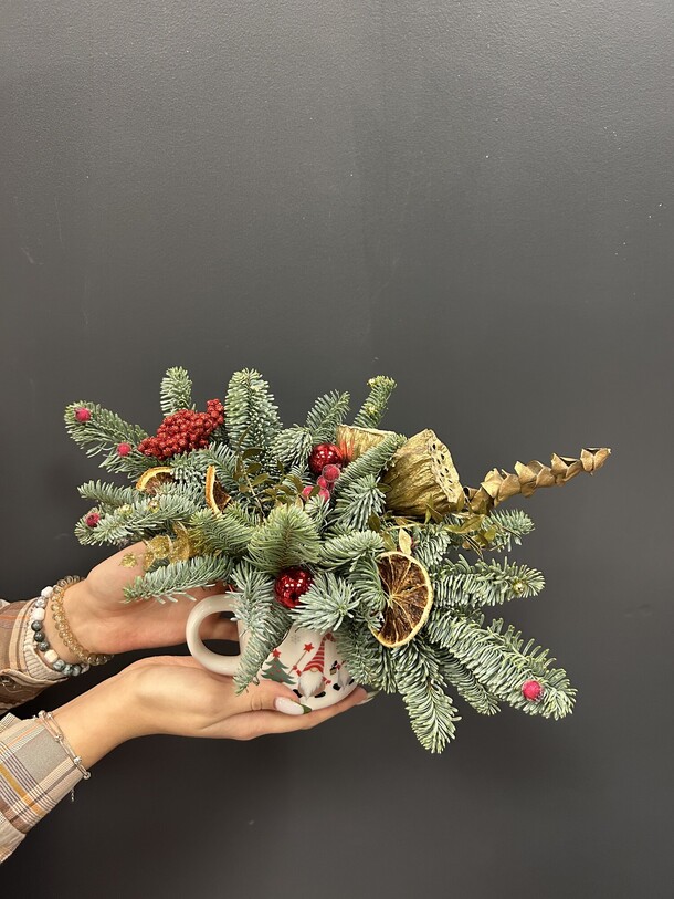 Новогодняя кружка, артикул F1160599 - 1860 рублей, доставка по городу. Flawery - доставка цветов