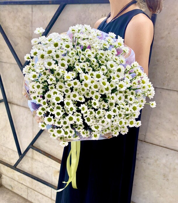 Ромашки сантини «люби», артикул F1303221 - 3251 рублей, доставка по городу. Flawery - доставка цветов