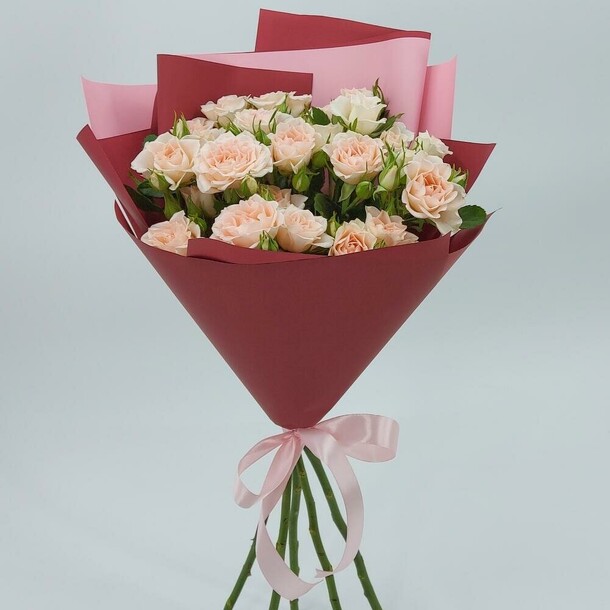 Кремовые кустовые розы, артикул F1275062 - 3410 рублей, доставка по городу. Flawery - доставка цветов