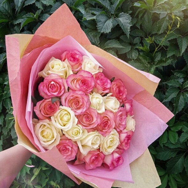 Рэйчел - 25 нежных роз, артикул F1160335 - 8450 рублей, доставка по городу. Flawery - доставка цветов