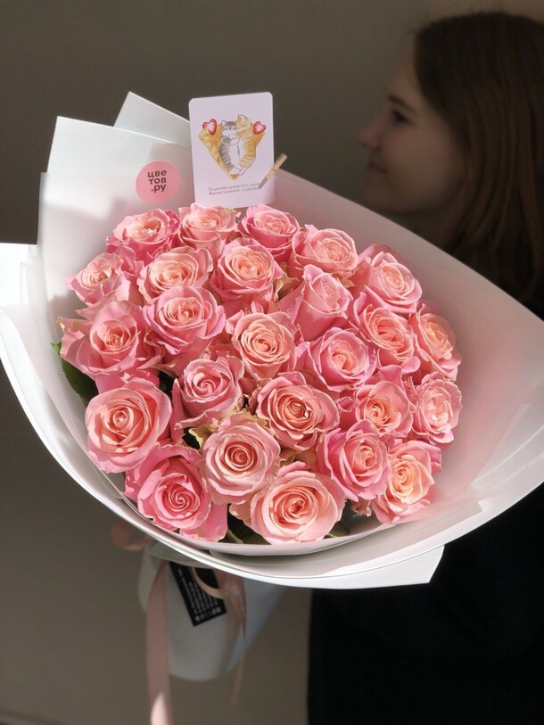 21 нежная роза, артикул F1266544 - 12500 рублей, доставка по городу. Flawery - доставка цветов