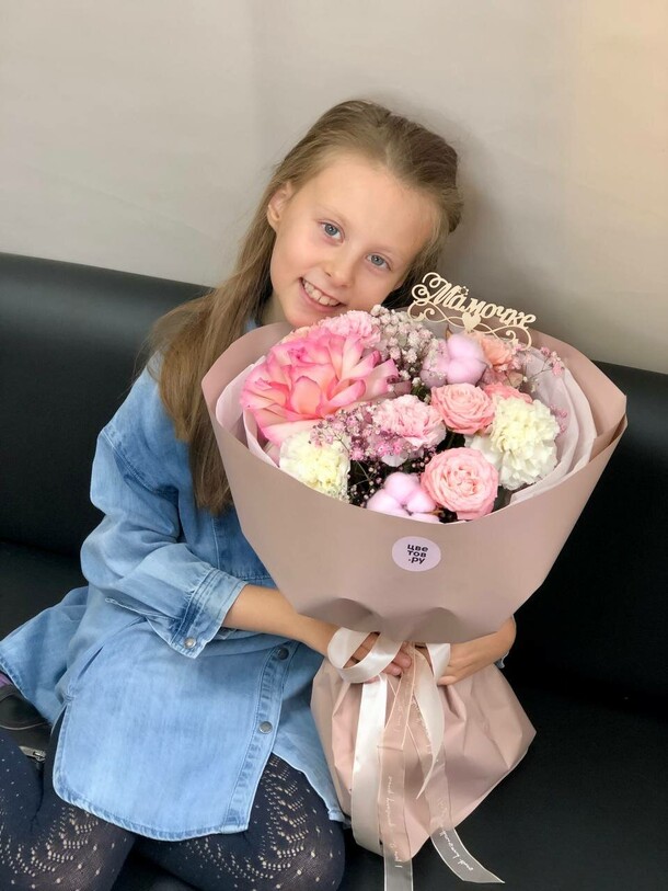 Нежный пудровый букет, артикул F1340342 - 5700 рублей, доставка по городу. Flawery - доставка цветов