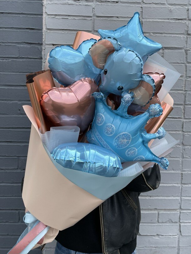 Букет из шаров слоник №125, артикул F1454399 - 3200 рублей, доставка по городу. Flawery - доставка цветов