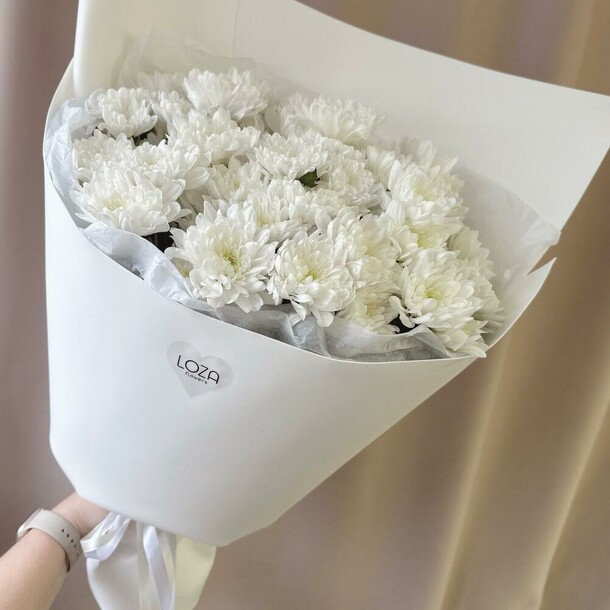 Букет из белой хризантемы, артикул F1376531 - 4950 рублей, доставка по городу. Flawery - доставка цветов