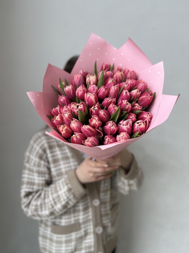 Пионовидные тюльпаны, артикул F1262791 - 9540 рублей, доставка по городу. Flawery - доставка цветов