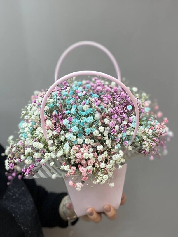 Гипсофила радужная в сумочке, артикул F1370499 - 3410 рублей, доставка по городу. Flawery - доставка цветов