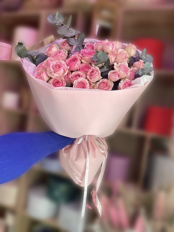 Кругляш динара с эвкалиптом🌿, артикул F1483518 - 4174 рублей, доставка по городу. Flawery - доставка цветов