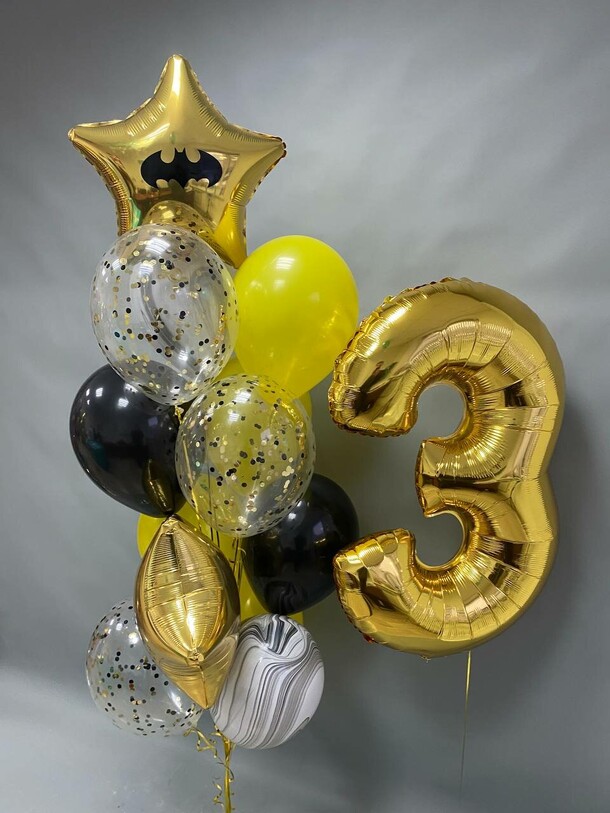 Набор шаров № 175 - с цифрой 3, артикул F1223331 - 5080 рублей, доставка по городу. Flawery - доставка цветов