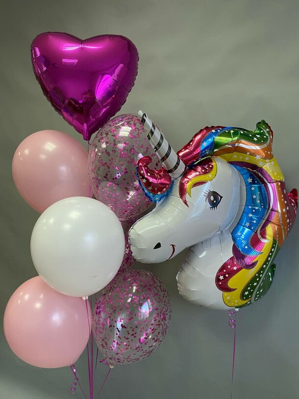 Набор шаров № 190 - единорог, артикул F1225294 - 3270 рублей, доставка по городу. Flawery - доставка цветов