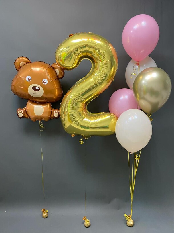 Набор шаров № 269 - с цифрой 2, артикул F1245381 - 3600 рублей, доставка по городу. Flawery - доставка цветов