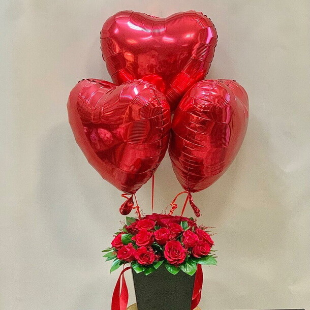 Композиция "14 февраля", артикул F1521548 - 7700 рублей, доставка по городу. Flawery - доставка цветов