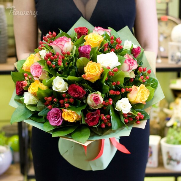 Букет роз "темперамент цветов", артикул F38574 - 7500 рублей, доставка по городу. Flawery - доставка цветов