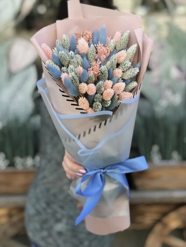 Букет сухоцветов, артикул F1234081 - 5500 рублей, доставка по городу. Flawery - доставка цветов