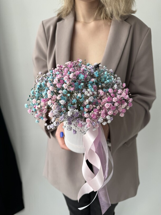 Коробочка из гипсофилы mini, артикул F1283592 - 2250 рублей, доставка по городу. Flawery - доставка цветов